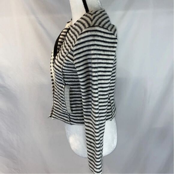 Anthropologie Dolan Knit Jacket small cardigan west Coast moto black stripe top - Picture 7 of 17